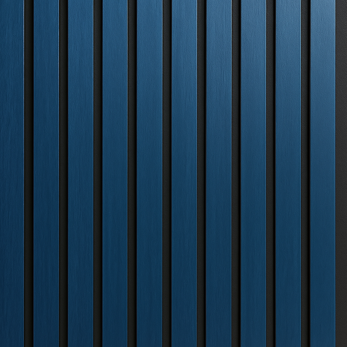 Luxury American Acoustic Wood Wall Panels 2 by 9 ft Dark Blue