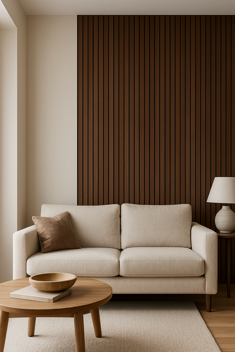 Luxury American Acoustic Wood Wall Panels 2 by 9 ft Walnut