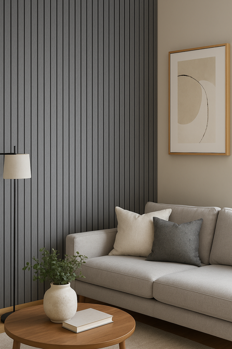 Luxury American Acoustic Wood Wall Panels 2 by 9 ft Gray