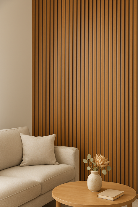 Luxury American Acoustic Wood Wall Panels 2 by 9 ft Teak